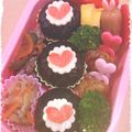 ゆいなつママ☆'s cooksnap of when they made 簡単！キャラ弁当☆バレンタインハート♪.
