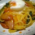 *peper3nt*'s cooksnap of when they made 温玉のせシチューパスタ♪.