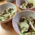 MEME72's cooksnap of when they made ❀春キャベツとひき肉のごま味噌炒め❀.
