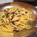 creo's cooksnap of when they made 蓮根と椎茸の和風パスタ.