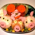 こはることん's cooksnap of when they made Happyお弁当**３匹の仔豚**.