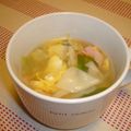 ひなパンダ's cooksnap of when they made 餃子の皮でワンタン麺風.