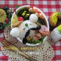 ８児のママきよっぺ's cooksnap of when they made キャラ弁☆シロクマ被った女の子.