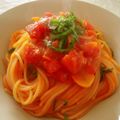 まりち♪'s cooksnap of when they made トマトとしそのピリ辛パスタ♪.