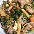 azsmile16's cooksnap of when they made 簡単☆焼肉のタレで！豚と春菊の炒めもの.
