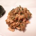 tomokoshiawase's cooksnap of when they made 鮭フレーク入り青海苔納豆.