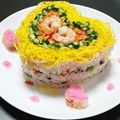 chuuchuu2's cooksnap of when they made バレンタインに♪ハートの２段ケーキ寿司.