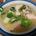 luina's cooksnap of when they made バーナーで料理革命☆鮭じゃが味噌汁.