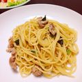 とろちゃん0924's cooksnap of when they made 小松菜と豚肉の和風スパゲッティー☆彡.