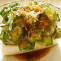 くーまんず's cooksnap of when they made おくら＆梅＆鰹節☆たたいてのせて.