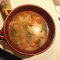 Taykko's cooksnap of when they made 厚切りベーコンのコンソメスープ.
