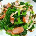 アチャピン's cooksnap of when they made ホウレン草とベーコン、きのこのソテー.