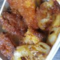 doramode's cooksnap of when they made お弁当に。・＊・。とんかつケチャップ炒め.
