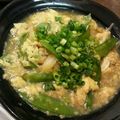 SARINGER's cooksnap of when they made さやえんどうと玉葱の卵とじ.