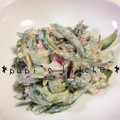 papikun's cooksnap of when they made きゅうりとカニカマの黒ごま梅マヨ和え.