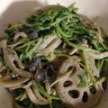 Norisupon's cooksnap of when they made れんこん、しめじ、豆苗の胡麻和え.