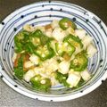 ＊花いろ＊'s cooksnap of when they made Ｗネバネバ♪オクラと長いもの梅おかか和え.