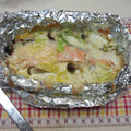 pek0mama's cooksnap of when they made 鮭としめじのバタートースター焼き.