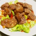 みかりんさん。's cooksnap of when they made レバーの甘辛竜田揚げ大葉のせ.