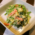 nekoland's cooksnap of when they made ほうれん草の卵マヨ和え♪カニカマ入り☆.