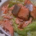 ♪ゆん♪'s cooksnap of when they made 鮭＆レタスのホットミルクかけごはん.