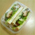 ピーナッツ子♪'s cooksnap of when they made 鶏唐揚げ野菜サンド♪余った唐揚げ消費に☆.