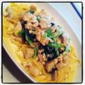genpuku310's cooksnap of when they made 鶏挽き肉と小松菜のクリームスパ.