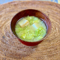 コムギ大好き's cooksnap of when they made 白菜と厚揚げのお味噌汁♪.