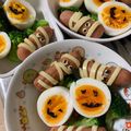 きょうこちゃん。's cooksnap of when they made ハロウィン☆キャラ弁ミイラウィンナー.