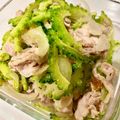 コニー。's cooksnap of when they made ゴーヤと豚肉の☆梅和えサラダ.