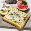 ぱふ's cooksnap of when they made サラダチキンとキュウリの朝たんトースト.