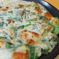 ちーまぐ's cooksnap of when they made 絶品タレと♡小松菜とニラのチーズチヂミ.