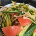 ゆるмαмα's cooksnap of when they made ♪きゅうりトマトオクラ茗荷のごま油和え♪.