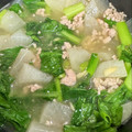 なーなちゃん's cooksnap of when they made 大根消費で節約☆大根と小松菜の鶏そぼろ餡.
