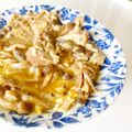 Pallotta's cooksnap of when they made ■さば味噌煮缶としめじのとろとろ玉子丼.