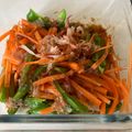 Honoria's cooksnap of when they made にんじんとピーマンのおかか和え.