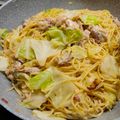 ナカミチ's cooksnap of when they made バラ肉とキャベツの和風パスタ.