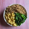 yumin☆33's cooksnap of when they made 鶏そぼろの３色丼.