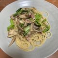 あっちゃん1102's cooksnap of when they made 小松菜と舞茸の昆布茶パスタ.