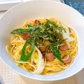mimo27's cooksnap of when they made 簡単♪和風たらこと焼きねぎのパスタ.