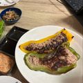 くすみ's cooksnap of when they made 豆腐入り　肉汁たっぷり ピーマンの肉詰め.