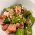 mantacarp's cooksnap of when they made おくらとベーコンの醤油炒め.