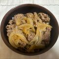 柴犬のお顔☆'s cooksnap of when they made 一流店に学ぶ☆ ワンランク上の牛丼♪.
