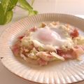 とのチャマ's cooksnap of when they made キャベツとベーコンの座布団の目玉焼き.