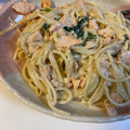 ayu's cooksnap of when they made 牛乳で。鮭とほうれん草のクリームパスタ.