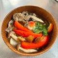 azbjbn's cooksnap of when they made 美容♡パプリカときのこのお味噌汁♡.