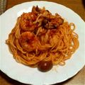 muchamucha's cooksnap of when they made トマトソース＋シーフードでペスカトーレ＊.