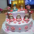 yumesee's cooksnap of when they made ひな祭りに♪三色マーブルデコケーキ♪.