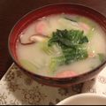 かわいの嫁's cooksnap of when they made 白菜と小松菜の白味噌スープ.