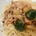 sk07070904's cooksnap of when they made 塩麹鮭の味噌クリームパスタ.